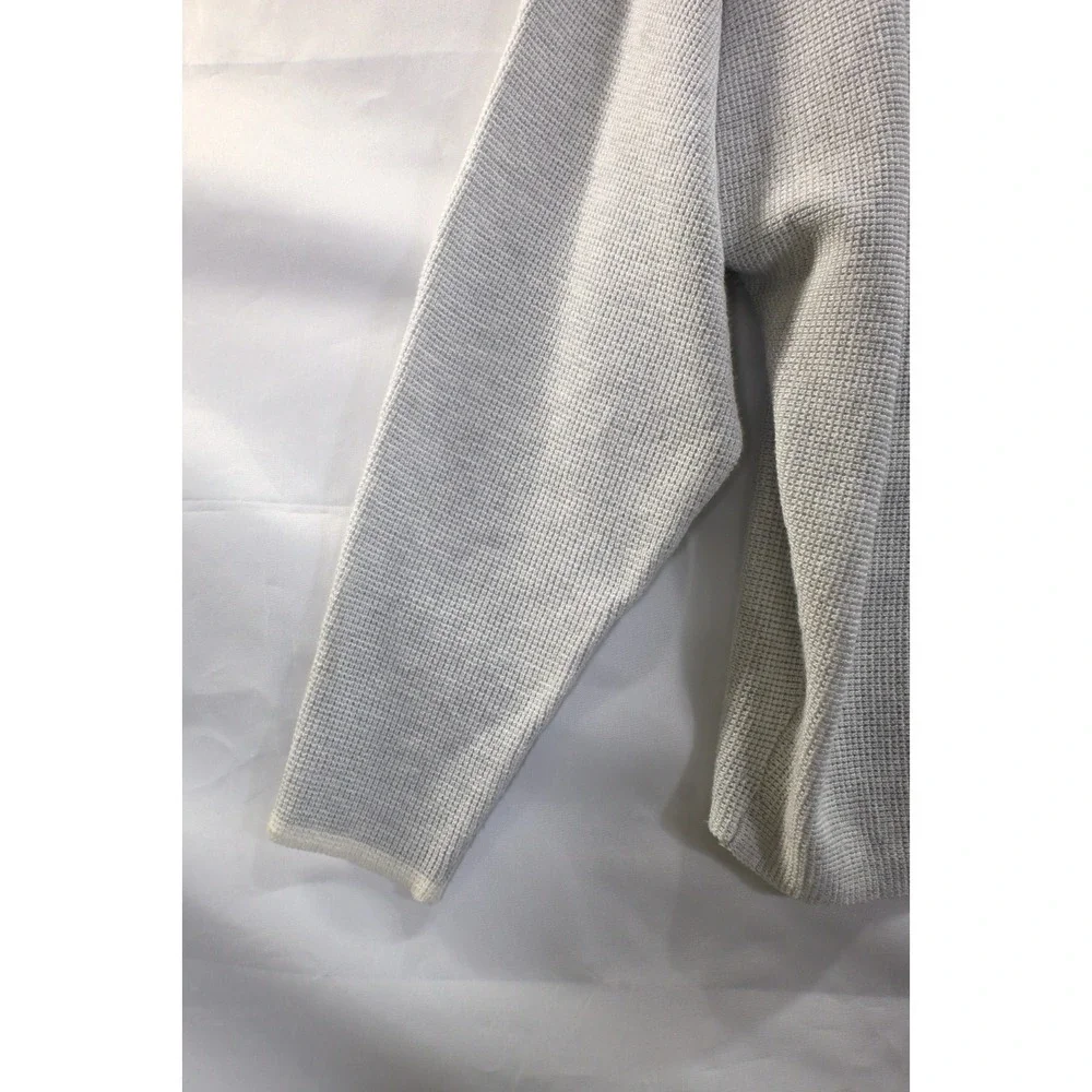 Cyrus Light Gray Waffle Knit Sweater Top Long Sleeve Casual Women M